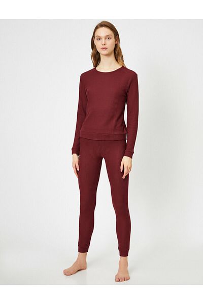 Koton Pyjamahose - Bordeaux - Slim