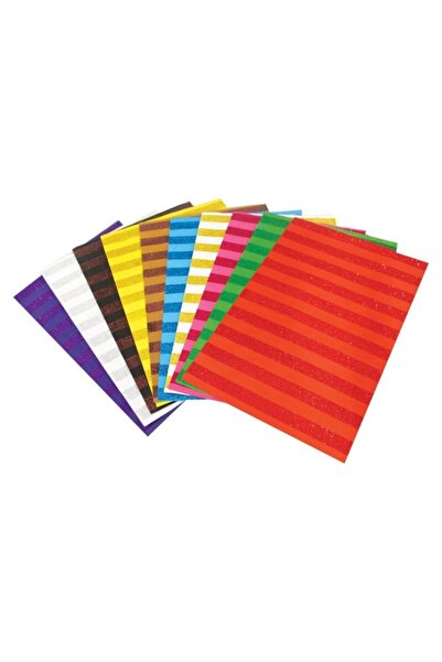 Lino Simli Çizgi Desenli Kağıt 10 Renk 20x30 Cm.