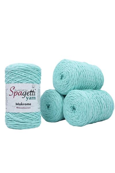 Spagettiyarn Mint Yeşil Makrome Ip - 4'lü Set