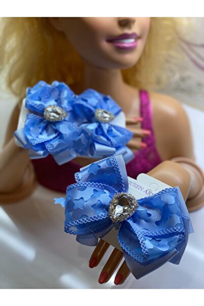 QUEEN AKSESUAR Блакитна кришталева зірка з камінням / Набір шпильок