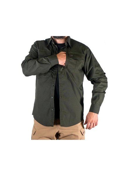 Ervo Tactical & Outdoor Men's Khaki Darkgreen Active Tactical Shirt