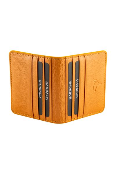 Garbalia 100% Handmade Genuine Leather Mustard Yellow Card Holder Money Portfolio