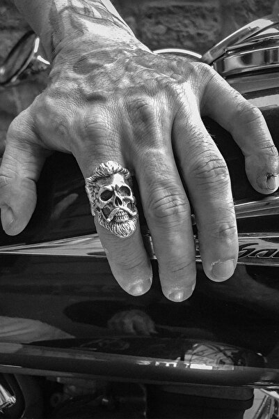 Capo by Aytaç Yamaç Motorcu Gotik Punk Yaşlı Kurukafa Ayarlanabilir Erkek Yüzük