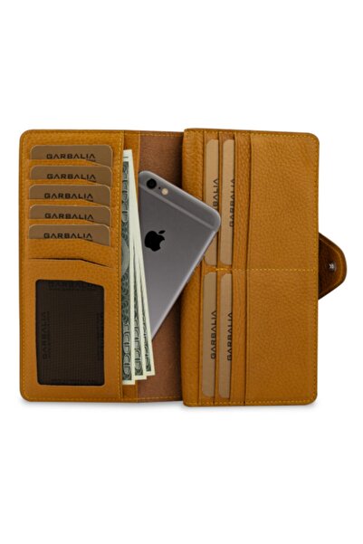 Garbalia Martha Genuine Leather Mustard Yellow Unisex Coin Portfolio