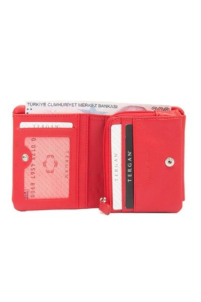 Tergan Men's Red Leather Wallet - 01541
