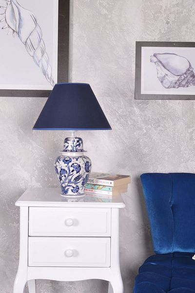 Qdec Bleu Blanc Shah Vase Lampshade Tulip Carnation Dark Blue