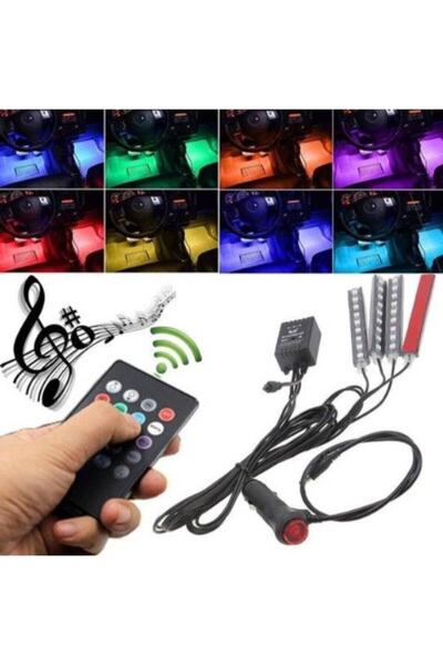 ŞüsCarOto Müziğe Sese Duyarlı Ayak Altı Led Kumandalı Rgb Ayak Aydınlatması 8...