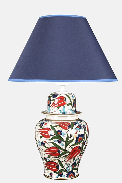 Qdec Bleu Blanc Shah Vase Lampshade Tulip Gilt Dark Blue