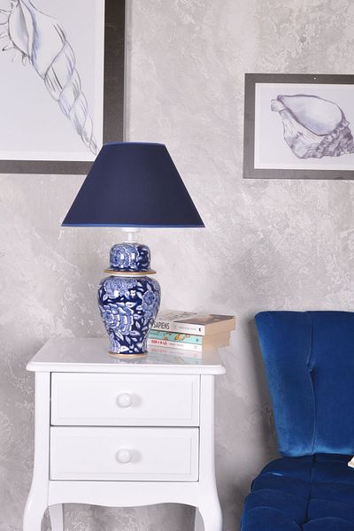 Qdec Bleu Blanc Shah Vase Lampshade Interlaced Rose K.blue