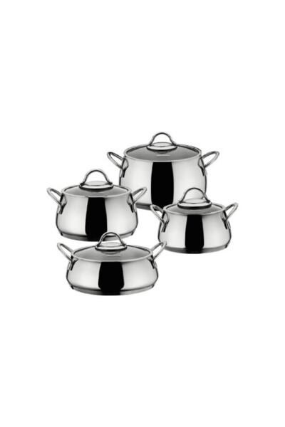 Hascevher Damla 8 Piece Cookware Set 18X11 - 20X12-24X14 and 24X10 cm Karnıya...