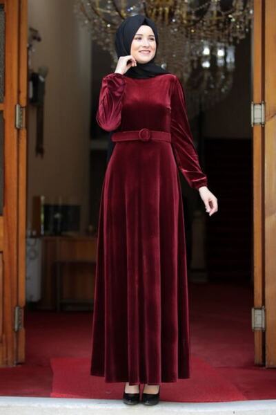 Bordo Tesettur Elbise Modelleri Fiyatlari Trendyol