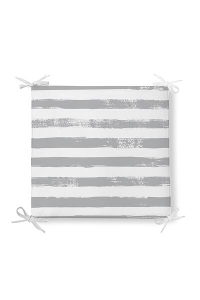 Realhomes Lacivert Çizgili Motifli Dekoratif Modern Fermuarlı Sandalye Minderi