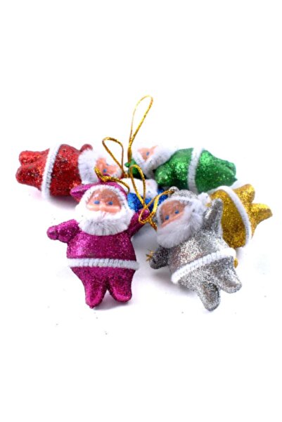 Happyland مجموعة شخصيات سانتا كلوز متعددة الألوان للعام الجديد مكونة من 6 قطع