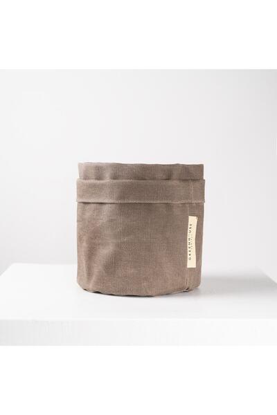 Kahverengi Kumaş Saksı Küçük Boy 12 Cm
