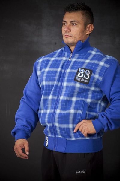 Big Sam Blue Plaid Winter Sweatpants Jacket 3586