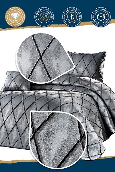 Nazik Home Özel Jakarlı Parma Yatak Örtüsü