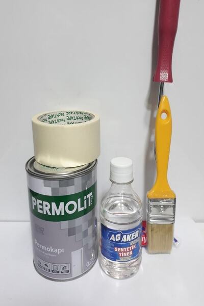 Permolit Amerikan Kapı Boyası 1 Kg 5 Parça Boyama Seti Beyaz