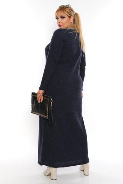 Şirin Butik Γυναικείο Μακρύ Φόρεμα Μπλε Navy Blue Crushed Καμισόλα