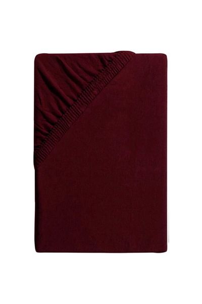 Şanlı Claret Red Large Size Combed Cotton Elastic Bed Sheet 180 x 200 cm