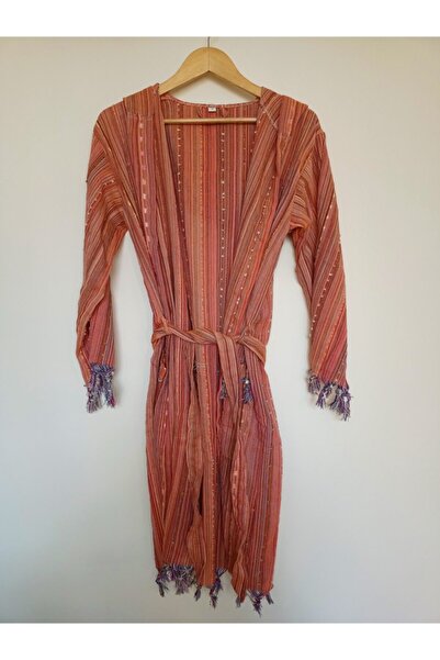 Handorra Halat de baie portocaliu Peshtemal cu glugă cu pompon