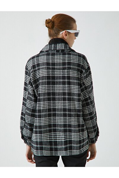 Koton Kadın Gömlek Ceket Ekose