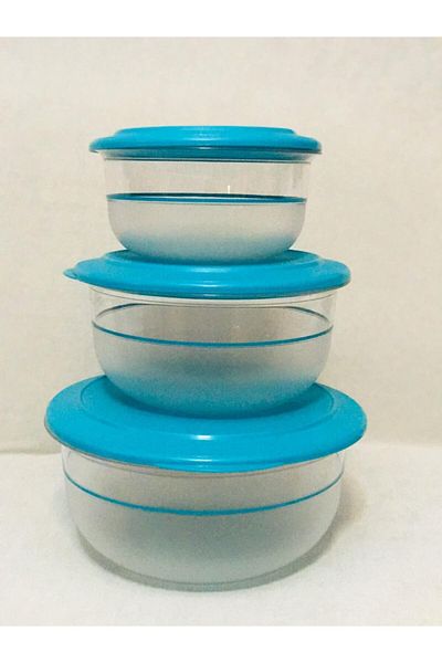 Tupperware Crystal Bowl Set of 3 3.5 lt 2.1 lt 1.1 lt