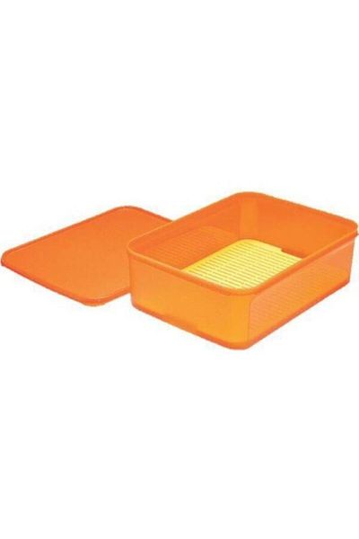 Tupperware Mega Star 9.40 Liter - Greenery Orange Storage Container with Grill