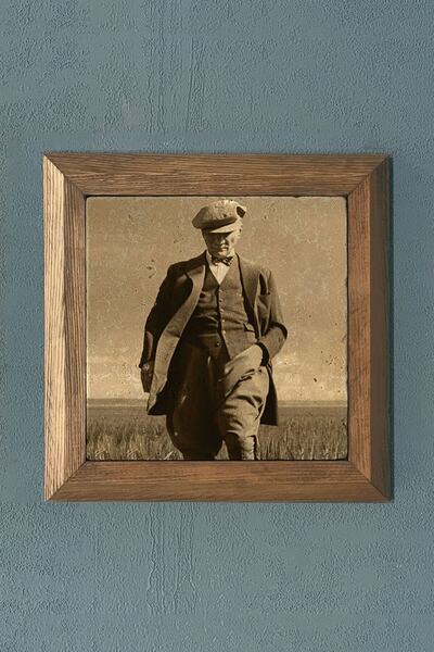 Oscar Stone Decor Ahşap Masif Çerçeveli Atatürk Doğaltaş Tablo Pano 28x28cm