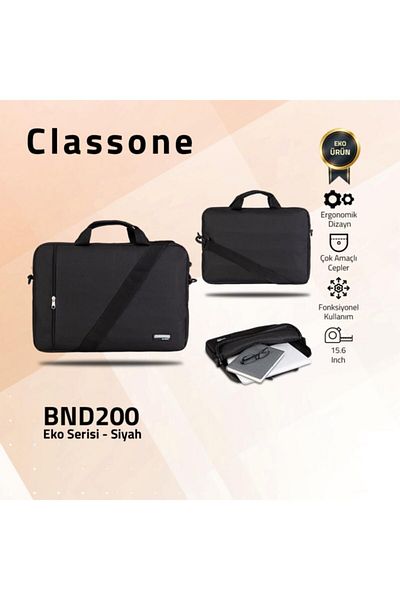 Classone Bnd200 Eco Series 15.6 بوصة. حقيبة كمبيوتر محمول وكمبيوتر محمول - أسود