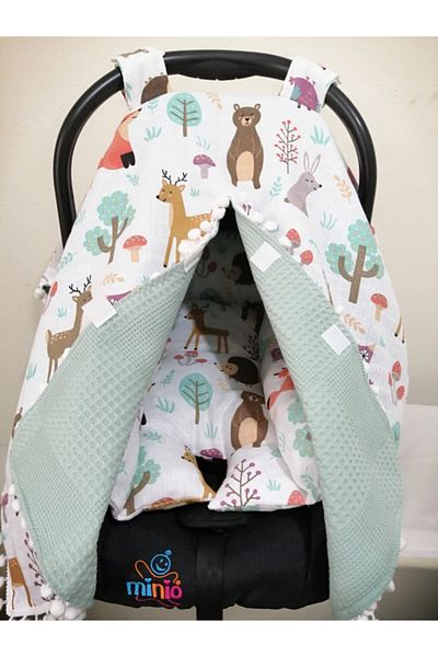 Babies Dream Piqued Muslin Fabric Stroller Cover and Cushion