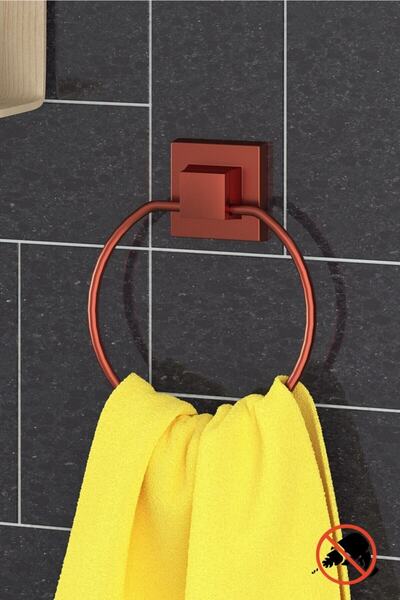 Teknotel Delme Vida Matkap Yok! Easyfıx Yapıskanlı Yuvarlak Havluluk Bakır Ef235