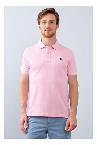 U.S. Polo Assn. Πόλο μπλουζάκι με λαιμόκοψη ανοιχτό ροζ