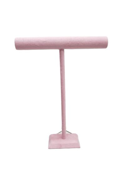 Aydın Decor Yerli Uzun Süet Pembe Tesbih - Kolye Sergileme Standı (AYDİNDECOR)