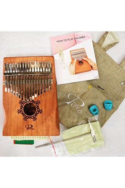 PUKA Pk-1 Maun Ağacı Kaliteli 17 Tuş Ful Set Kalimba