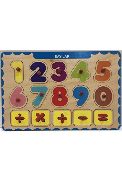 Oyun Terapi Market Ahşap Tutmalı Puzzle - Sayılar