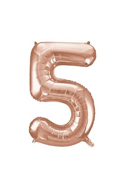 Happyland 5 أرقام بالون من رقائق الذهب الوردي 100 سم