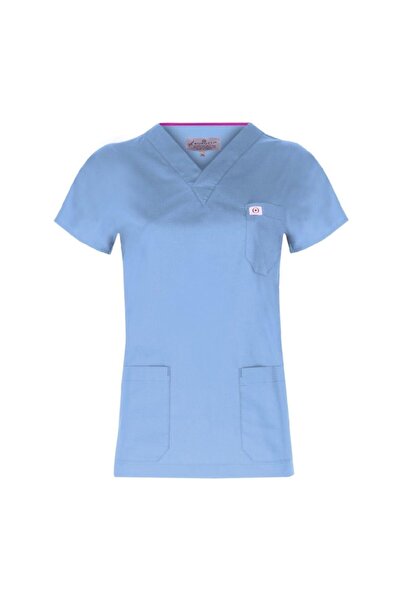 monotıp Cerrahi Forma | Yarasa Kol Takım | Unisex | Açık Mavi