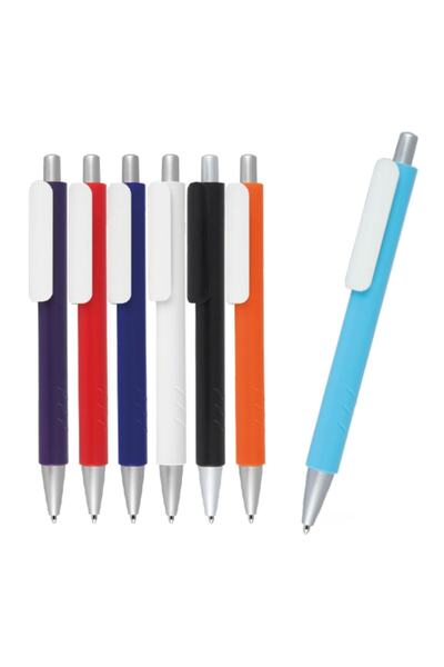 PİGADO عبوة من 10 أقلام حبر جاف بلاستيكية ترويجية مع آلية الدفع