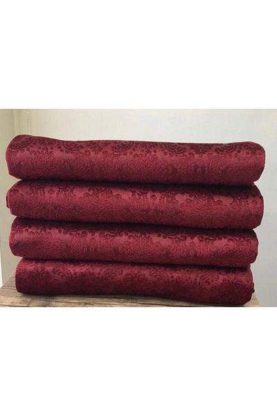 Yerli Claret Red Velvet Printed Non-Slip Sofa and Sofa Bed Cover 180*210 Cm