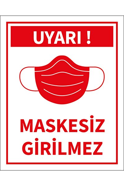 Gumustenevim Foil Printed Adhesive Label - Forbidden to Enter Without Mask, 4...