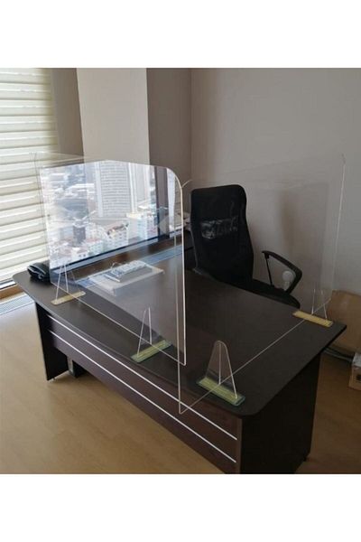 Artı Standing Table Top Visor - Protective Transparent Plexi Virus Protection Panel 50x50 Cm