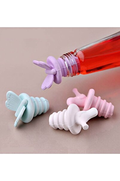 Genel Markalar 4' Lü Silikon Kuş Ve Kelebek Şişe Tıpası