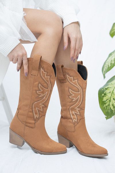 derithy Greta-boots-tan Suede-knn3001