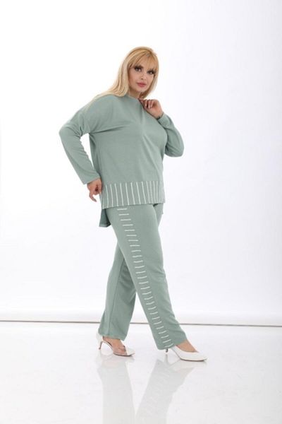 ZTO Plus Size Flexible Fabric Wide Fit Tracksuit Set