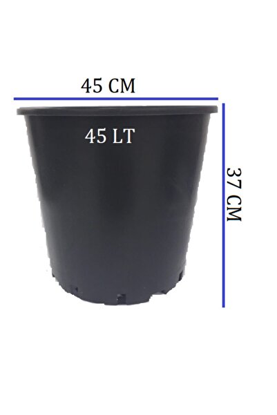 Asenya Üretim Saksısı 1 Adet 45x37 Cm 45 Lt Plastik Saksı Siyah Üretim Saksı ...