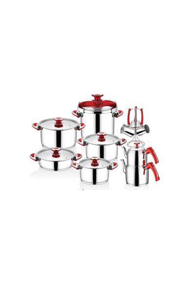 İnter Sahara Dowry Sets - 18 Piece Steel Red Clk6305