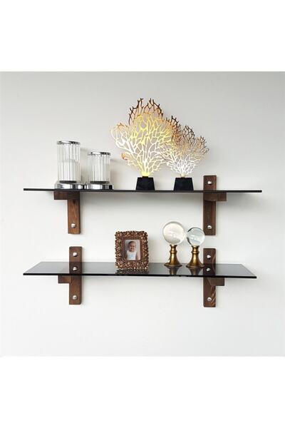 NEOstill - 2 Li Raf Kitaplık Temperli Füme R202