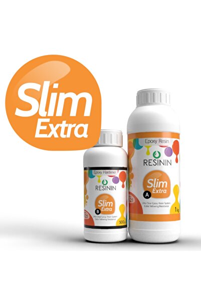 Resinin Slim Extra 1500 gr A+b Ekstra Sararma Dirençli Ultra Şeffaf Epoksi Re...