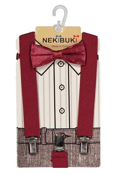 NEKİBUKİ Set papion cu bretele pentru pantaloni 1-9 ani