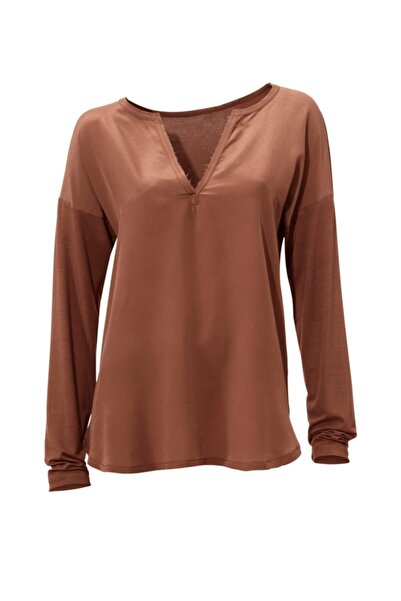 Bulalgiy Kadın Camel Ipek Bluz - Bga160369